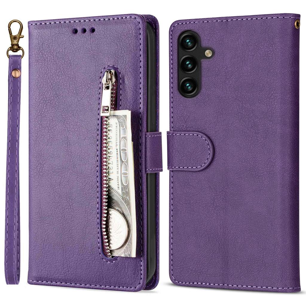 For Samsung Galaxy S25+ Case Anti-Scratch Zipper Wallet Leather Phone Cover