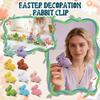 Easter Bunny With Festival Flower Garland Scene Decoration Accessories Foam Colored Embroidered Bunny Clips