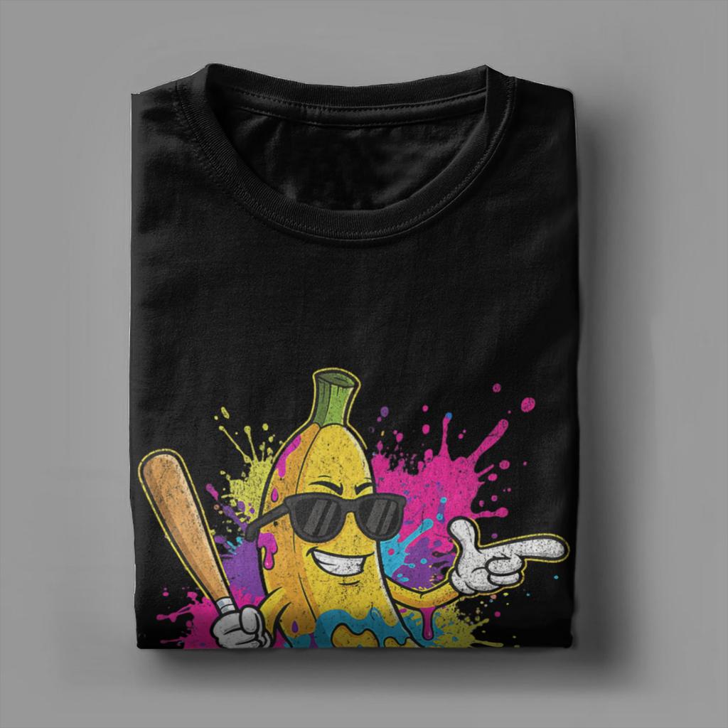 Banana Funny Baseball Unisexs T Shirt  Vintage Tees Short Sleeve O Neck TShirts Cotton Plus Size Clothes