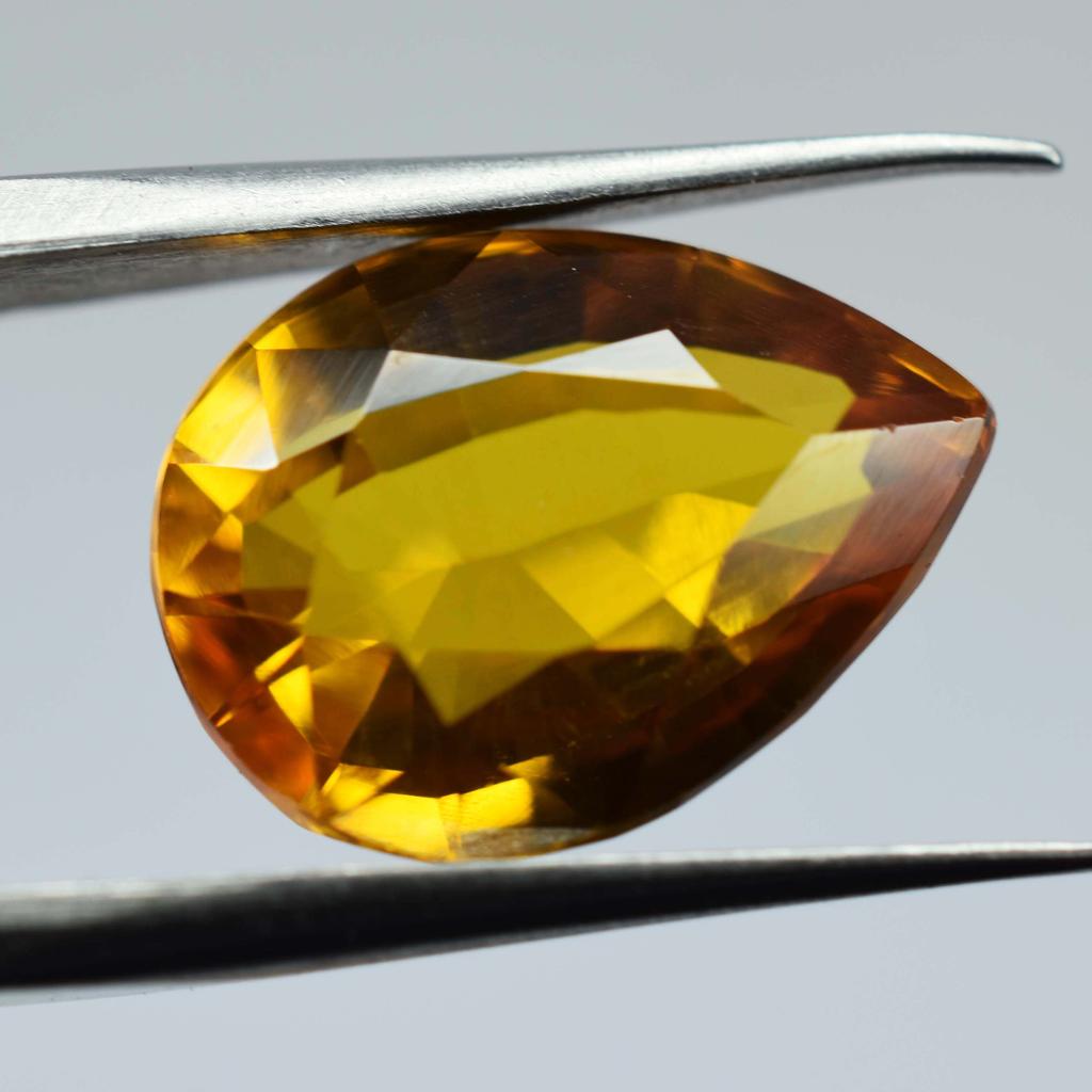 Pendant Size 8.20 Ct Yellow Sapphire Pear Cut Ring Size Loose Gemstone CERTIFIED