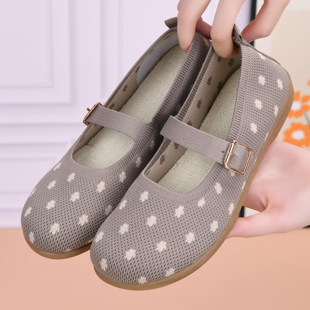 Women's Round Toe Shoes with Strap, Comfortable Casual Loafers for Everyday Wear