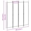 4 Panel Room Divider Beige 200 X 220 Cm Fabric