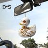 Skeleton Duck Car Mirror Hanging Ornament Cute Cat Charm Keychain Pendant Acrylic Rearview Mirror Accessories for Women Girls Halloween Decoration