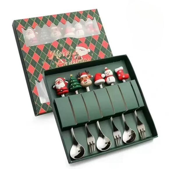 4/6pcs Stainless Steel Spoon Fork Set Gold Silver Coffee Tea Spoon Creative Tableware  Birthday Gift