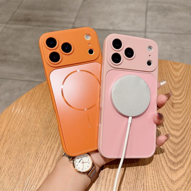 Luxury For Magsafe Phone Case For iPhone 17 Air 16 15 14 13 Pro Max Magnetic Wireless Charging Shockproof Matte Bumper Cover