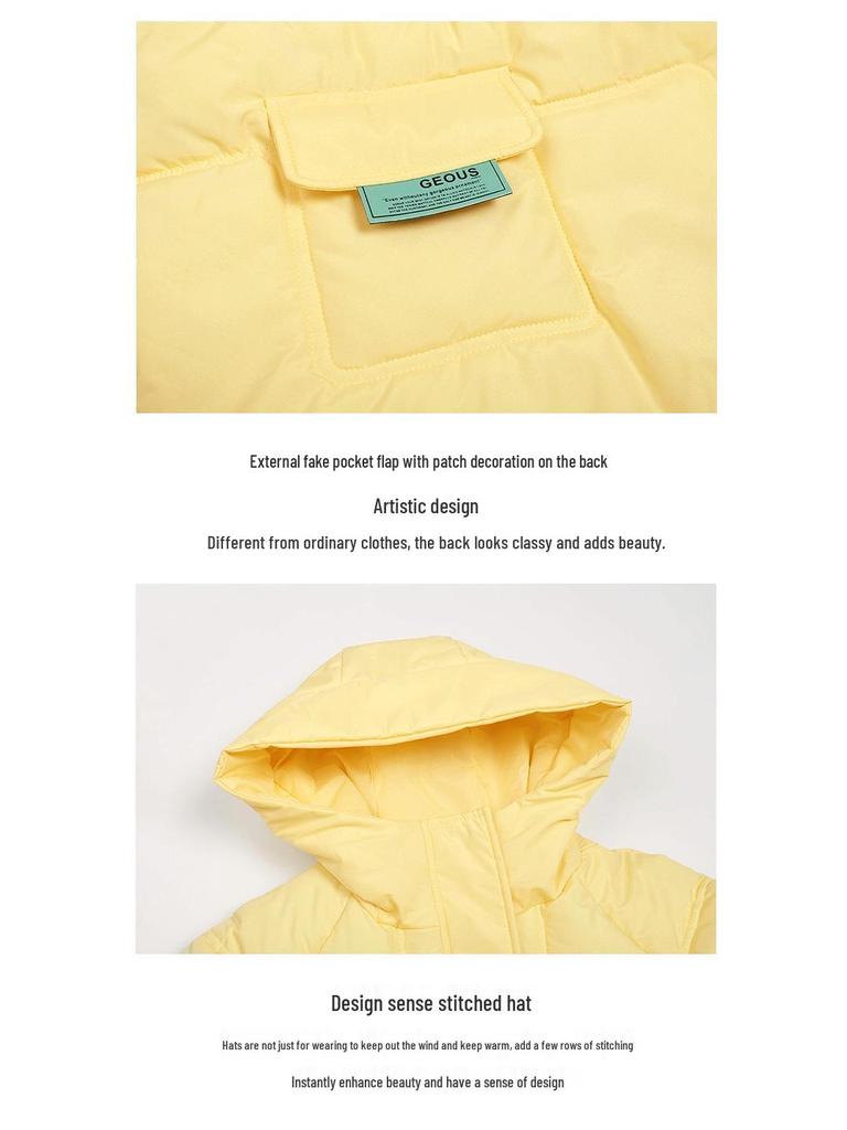 Damen Oversized Kurzer Daunen-Baumwollmantel - Trendige Herbst/Winter Oberbekleidung 2025