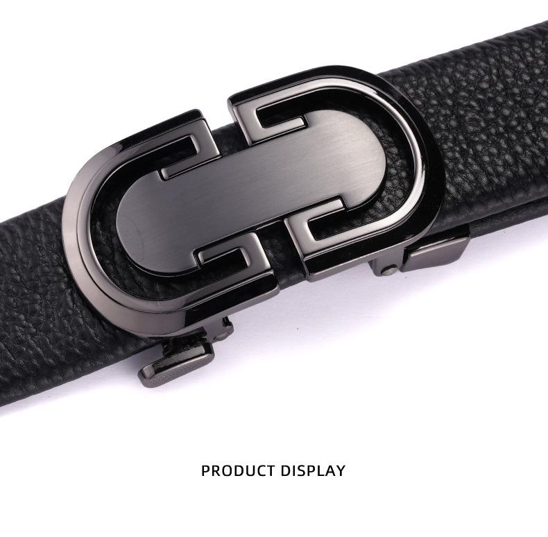 Men's Automatic Alloy Buckle Leather Belt