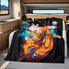 1PC Son Goku  Print Flannel Blanket, High quality All Seasons, Home Decor, Warmth and Comfort, Perfect for Christmas Gifts