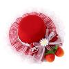 Strawberry Bow Y2K Style Balletcore Mini Bowler Hat Hair Clip Mini Top Hat Bow Plaids Hair Clip Strawberry Style