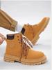 Casual Boots Leather Lace-up Big Head Tooling Boots Work Shoes Autumn Winter Thick Bottom High Top Non Slip Warm