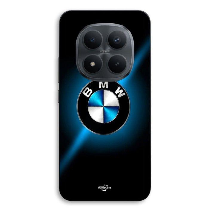 Coque de téléphone - MANIACASE - Xiaomi Redmi Note 15 Pro 5G - Silicone TPU - Logo BMW - Noir et bleu brillant
