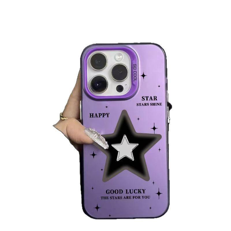 English Star Sterling Silver Shell Phone Case for Apple 17/16/15Pro/14ProMax/13/12/11 Cross-Border