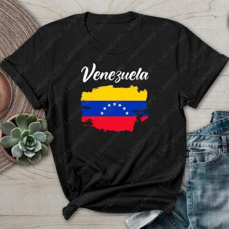 Venezuela Tshirt I Support Flag Free Graphic Shirt Vintage Harajuku Casual Wear Unisex High Quality Cotton Shortsleeve Tees