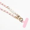 Trendy Universal Pearl Metal Cell Phone Chain Charms Women Detachable Phone Lanyards Crossbody Neck Strap with Patch