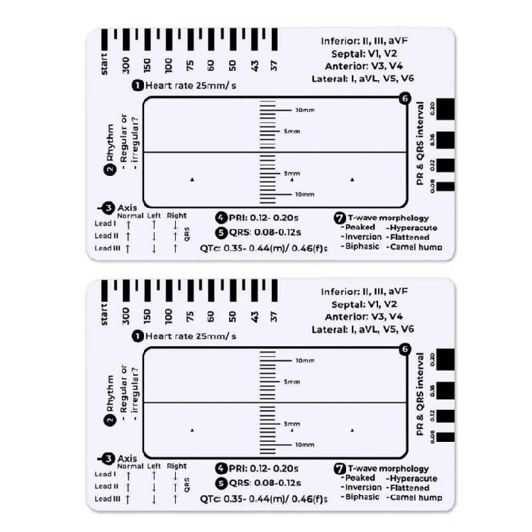 Electrocardiogram Assessment Tool 7 Step Ruler Card For Hospitals Clinics Healthcare Professional And Medicals Students