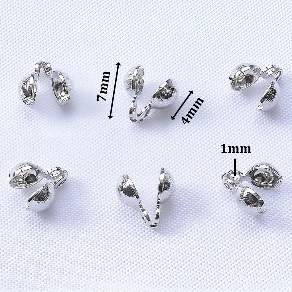 10PCS Brass Crimp End Beads 18K Gold Plated Tip Ball Chain Connector Clasp for DIY Necklace Bracelet Jewelry Making Accessories