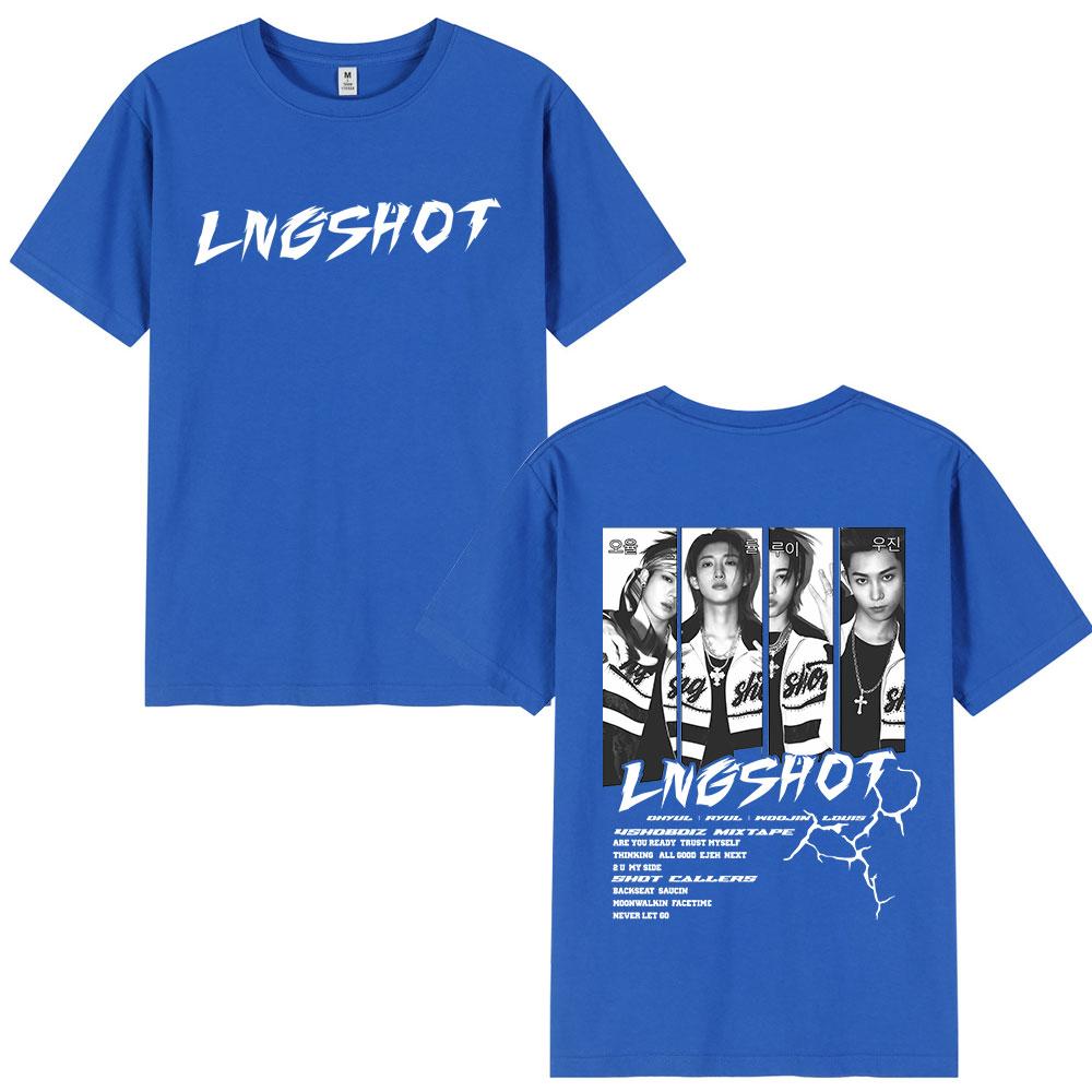 Korean Kpop Lngshot OHYUL RYUL WOOJIN LOUIS Tshirt Unisex Women Clothing Fashion Hip Hop Short Sleeve Tshirt Cotton Top Fan Gifts