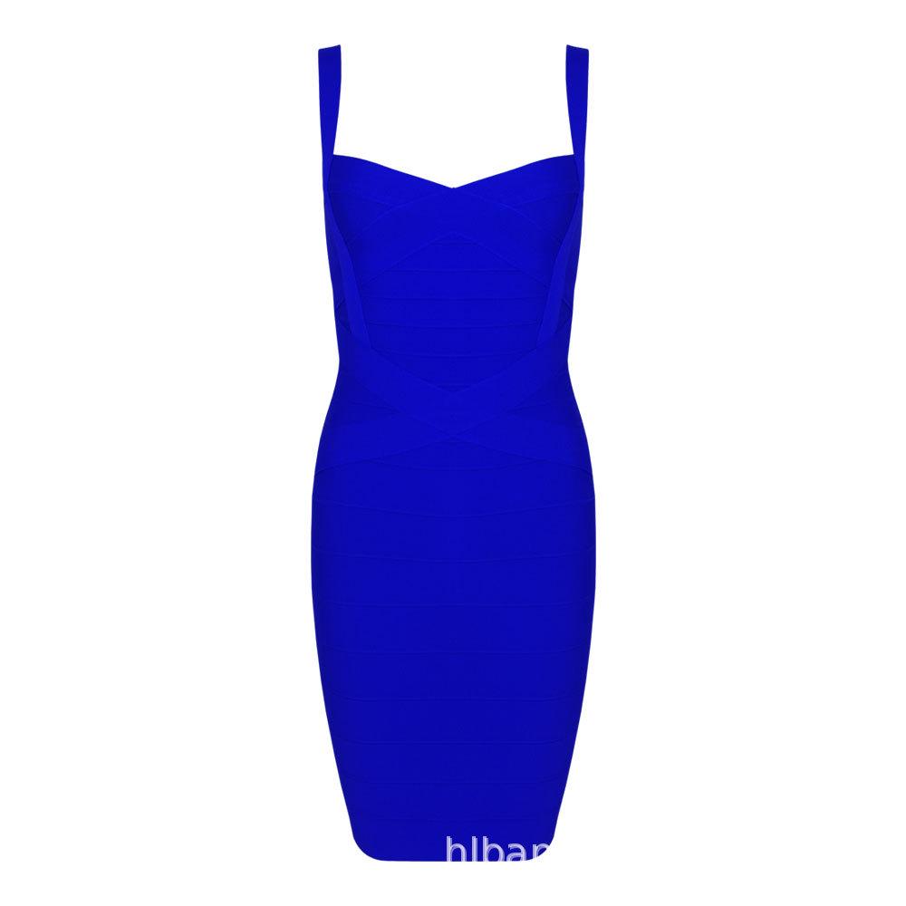 

Сексуальна еластична багатоколірна бандажна сукня-обтягувач на тонких бретельках - Мода для нічного клубу L