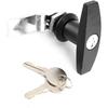 T Handle Door Lock, Trailer Locking Latch, RV Garage Door Lock, Suitable for Trailers and RV Tops, Etc(Black)
