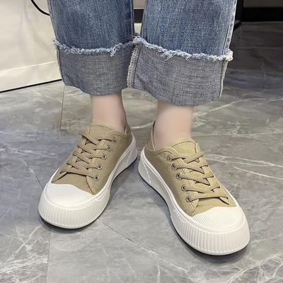 Pantofi de damă Verde Jos Cu șireturi Încălțăminte de damă Pânză Elegant Preț Nou În Confortabil Și Elegant Vară 2024 Mers A