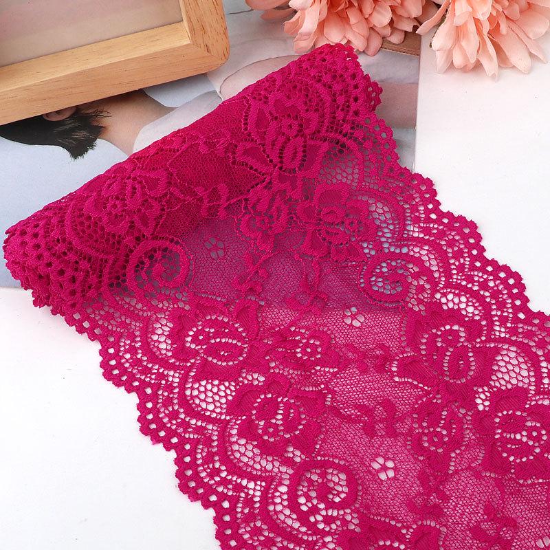 15cm Szeroka Miękka Elastyczna Koronka do Dekoracji Ubrań i Spódnic DIY w Kolorze Białym lub Czarnym