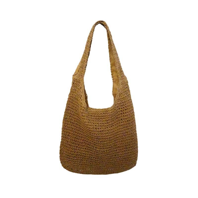 Summer paper handmade straw woven bag large capacity leisure beach bag daily commute vacation travel shoulder bag