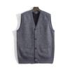 Men's Plus Velvet V-neck Cardigan - Thick Knitted Sweater for Middle-aged & Elderly Dads (Autumn/Winter)