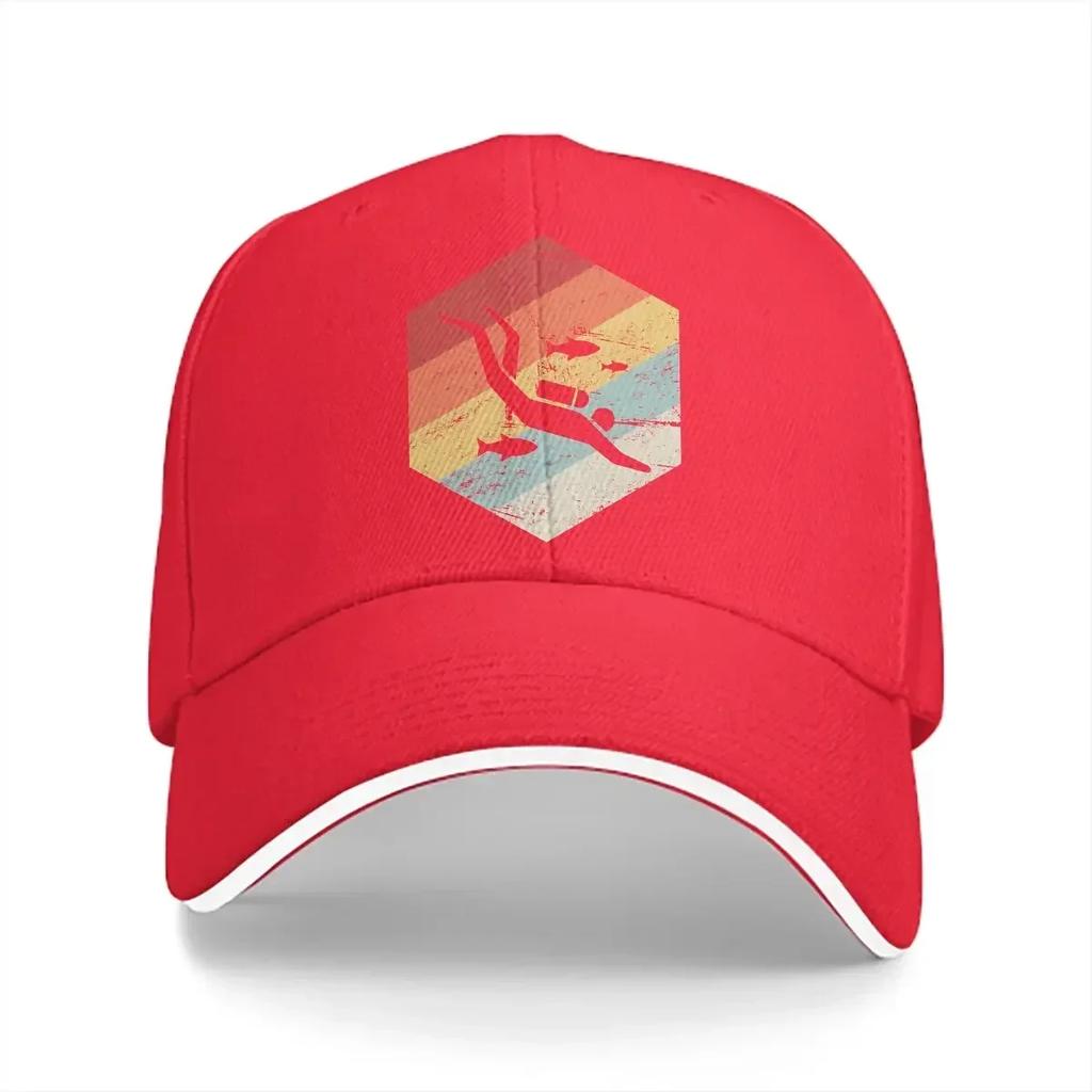 Diving Dive Multicolor Hat Peaked Unisexs Cap Retro s Scuba Diver Personalized Visor Protection Hats