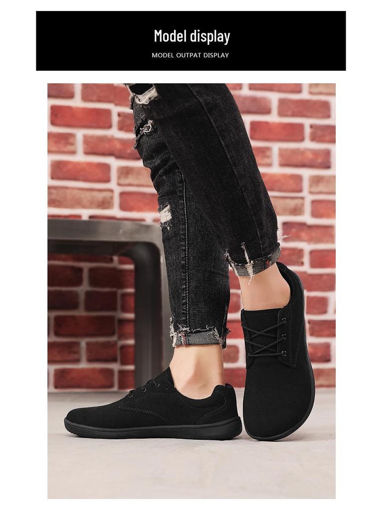 Übergröße Herren Barfußschuhe für breite Füße mit Gummisohle und weichem Obermaterial