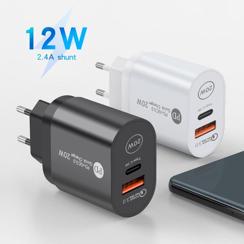 PD12W 5V/2.4A Type-C Mobile Charger with EU/US/UK Adapter
