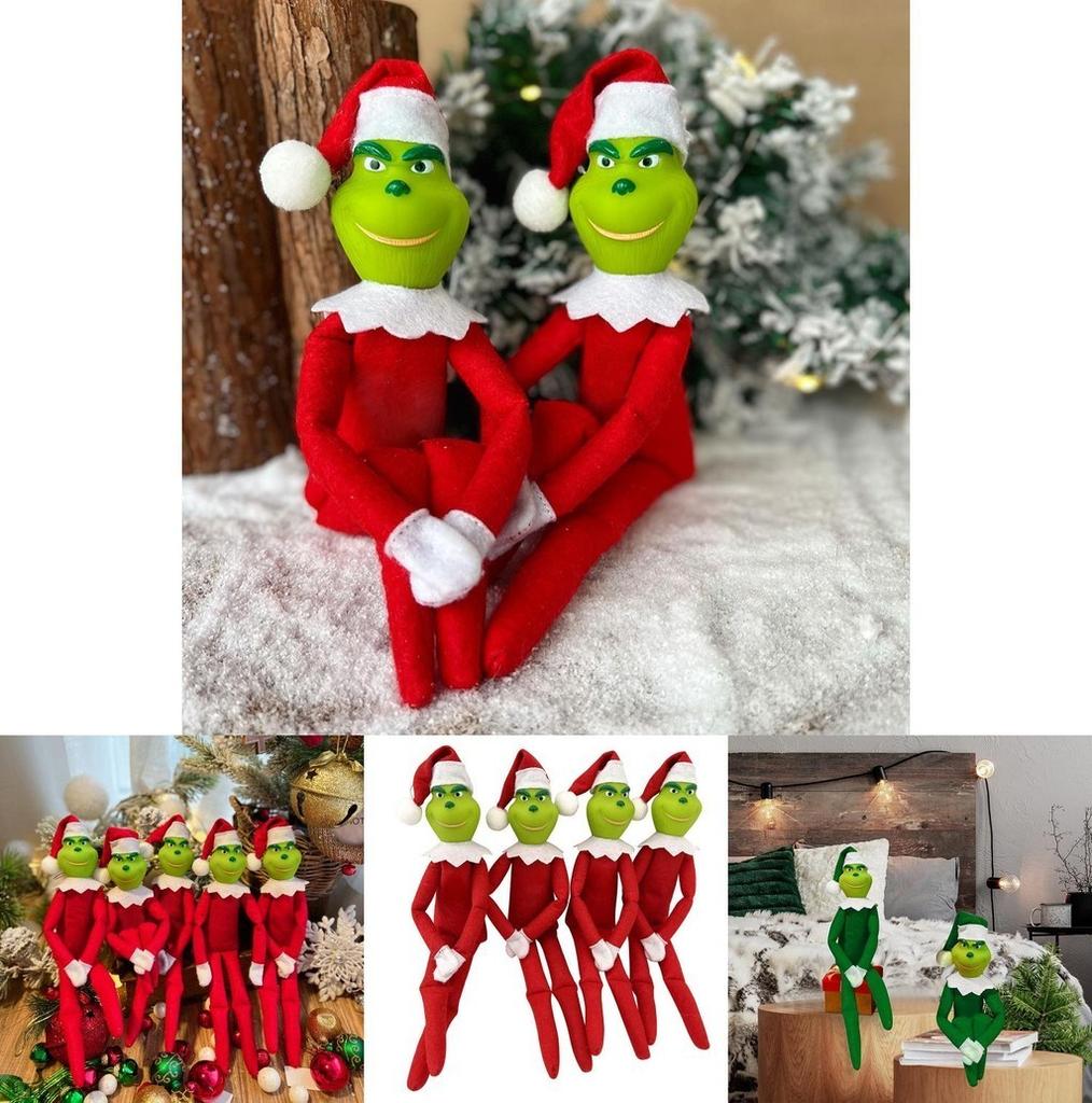 Christmas Grinch Doll Decorations Soft Comfortable And Perfect As Holiday Ornaments And Gifts