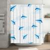 Paper Airplane Blue White Waterproof Shower Curtain Bath Room Decor Waterproof Shower Curtains for Bathroom Modern Simple Style