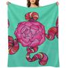 Peony Swirl Throw Blanket Decorative Sofa Beach Wednesday Decorative Blankets