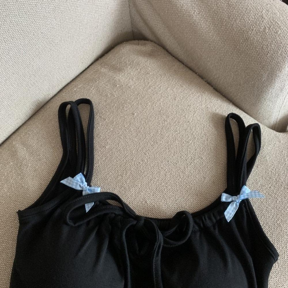 Tanktop mit Brustpolster Halter Crop Tops Damen Sommer Schleife Camis Rückenfreies Camisole Mode Tube Lady Ärmellose Cropped Weste