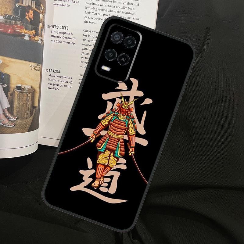 Samurai Oni Mask For Oppo A38 A18 A58 A78 A98 A79 A40 A60 A80 A16 A76 A96 A15 A74 A94 A54 A77 A17 Phone Case