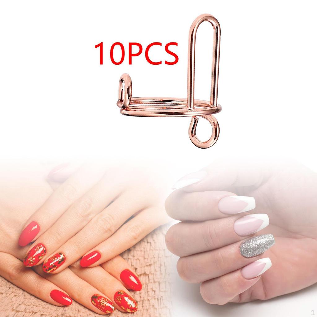 10 Pack Nail Rings for Acrylic Nails, No Required, Adjustable Size Women