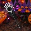 Halloween Props for Children Trick or Treat Bags Kids, Palm Shaped Candy Holder, Decorative Party Pouches Skeleton Hand Pouch with Long Handle Goodies