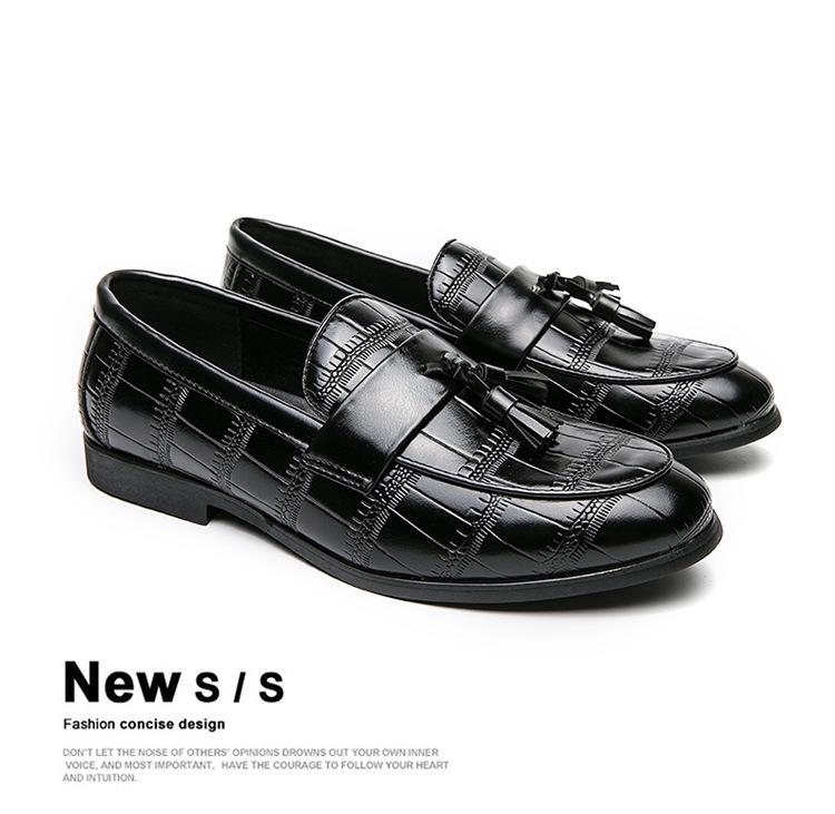 Men's Plus Size Cross-Border Tassel Loafers: British Style Leather Shoes for Autumn and Spring (Sizes 38-46)