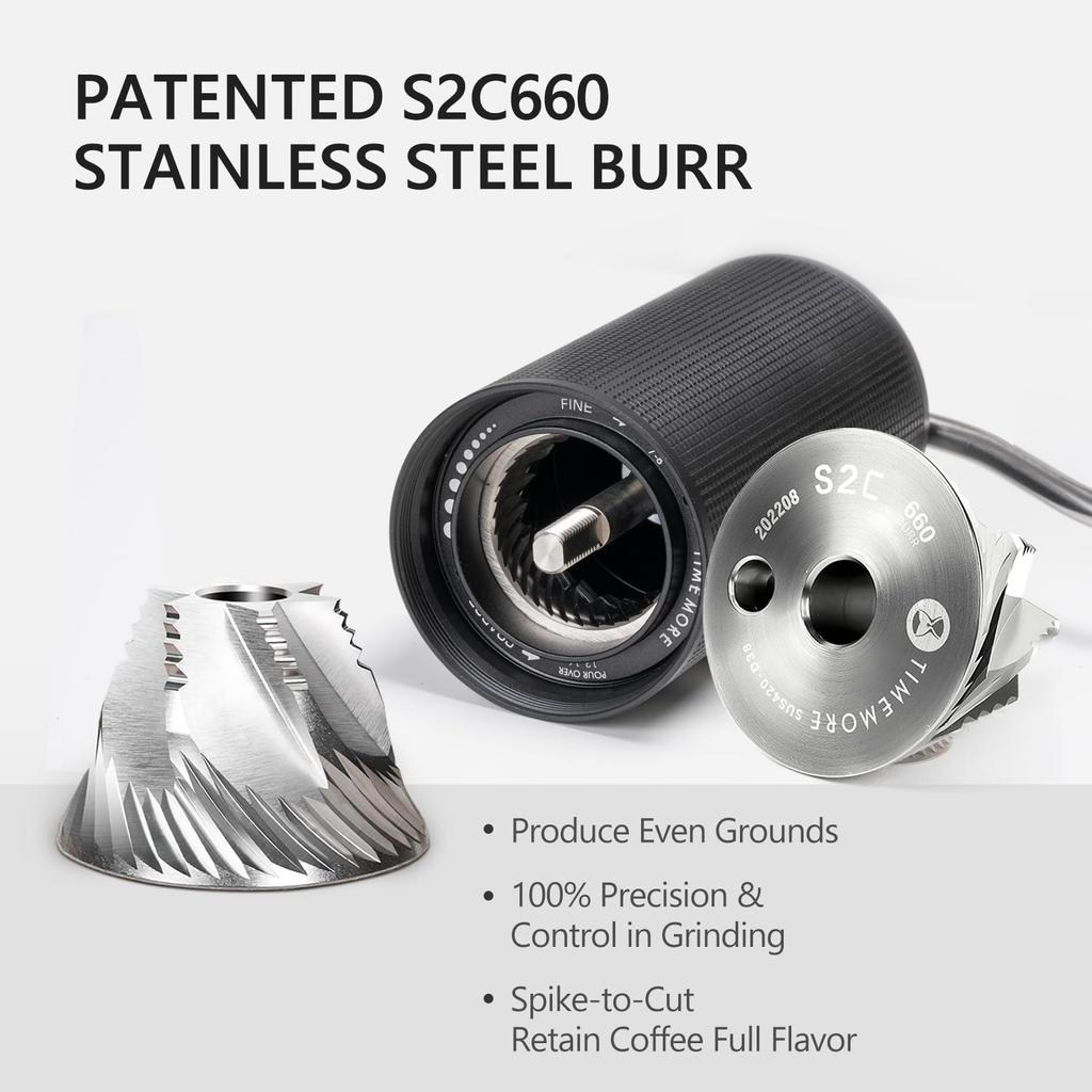 TIMEMORE C3S Manual Coffee 36 Coarseness Easy To Stainless Steel Coffee Black Coffee French Press Grinder, Timemore, Settings, Lightweight,