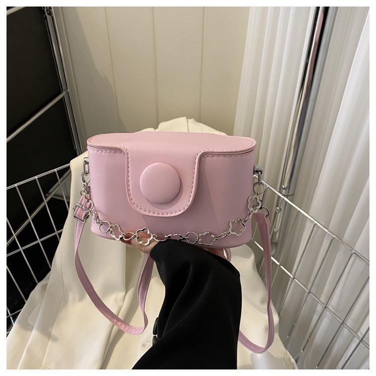 Stylish Urban Chic Chain Small Crossbody Bag For Women 2023 Trendy Pu Leather розовый