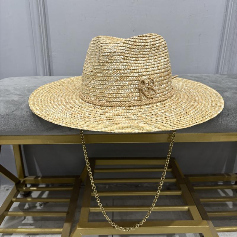 Nuovo arrivo 2024 cappello di paglia da donna con catene cappello panama cappello da sole in estate
