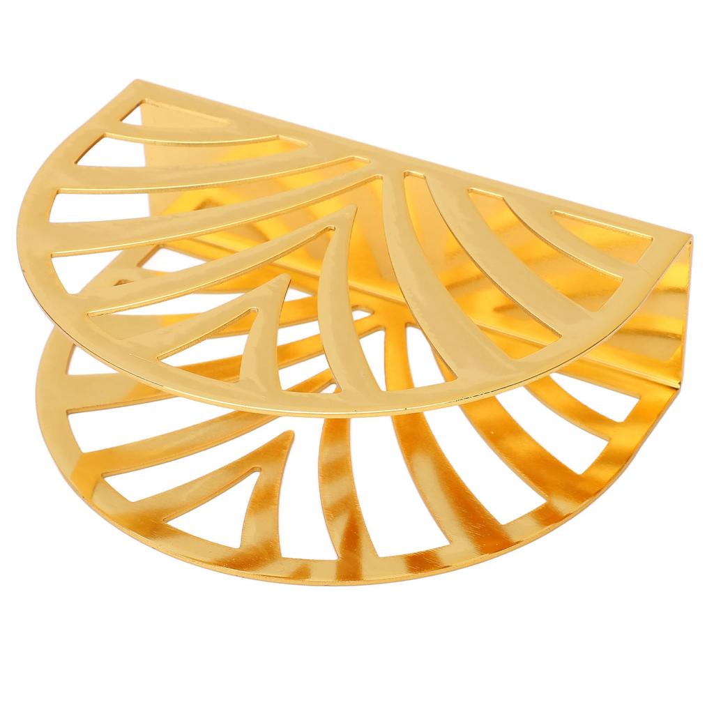 Gold Napkin Holder Hollow Out Semicircle Shape Stainless Steel Vertical Napkin Holder with Nonslip