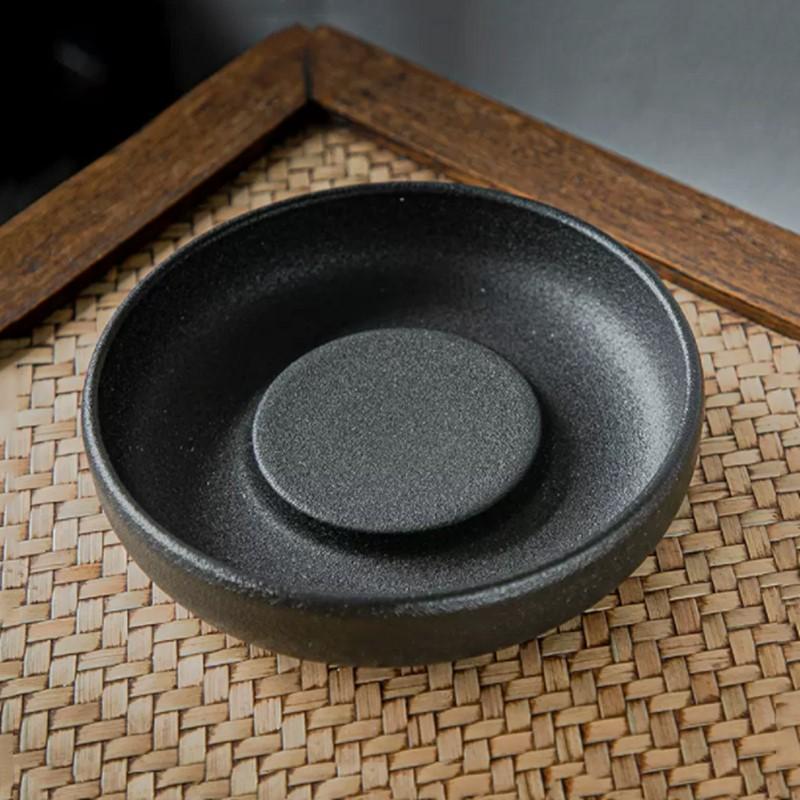 

Vintage Coarse Pottery Teapot Tray Water Storage Kettle Mat Circular Ceramic Rattan Tea Mat Trays Tradition Teaware Accessories 15x3.5cm