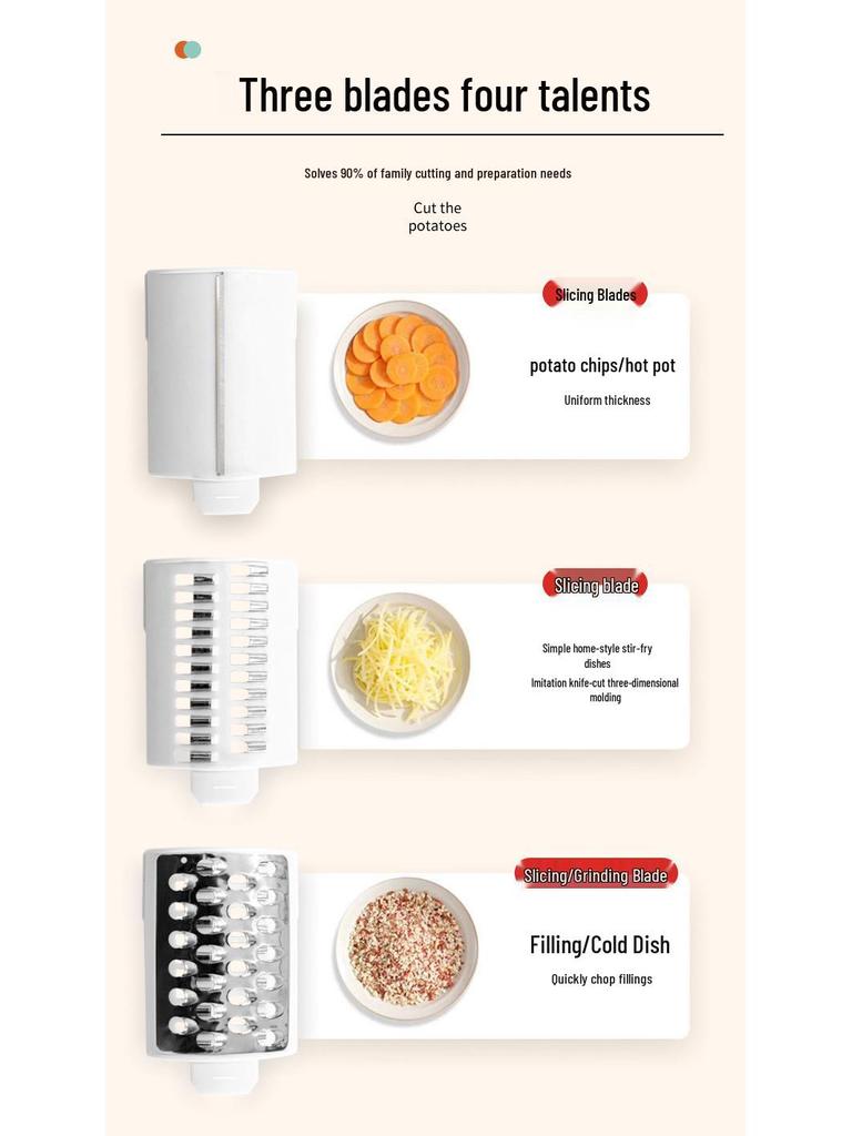 Storm Multifunctional Vegetable Chopper, Slicer, and Peeler for Potatoes, Julienne, and Grating