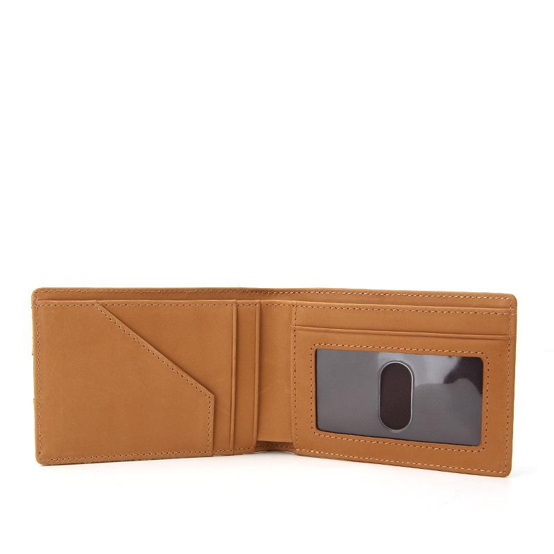 

Card Holder Bifold Cork Pine Wallet Splicing Cow Leather Men s Wallet Card Holder коричневий