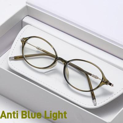 Korean Style Small Oval Frame Anti-Blue Light Reading Glasses Fashionable Women High Definition Comfort No Diopter Eyewear