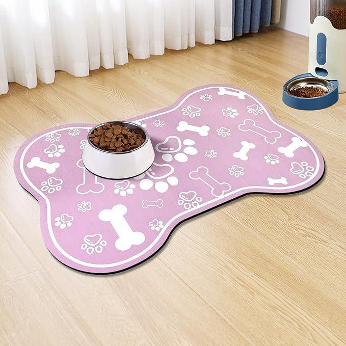 Dog Paw Prints Door Mat Diatomaceous Mud Pet Mat Soft Absorbent Quick Drying Washable Cat Placemat Dogs Accessories Pet Supplies