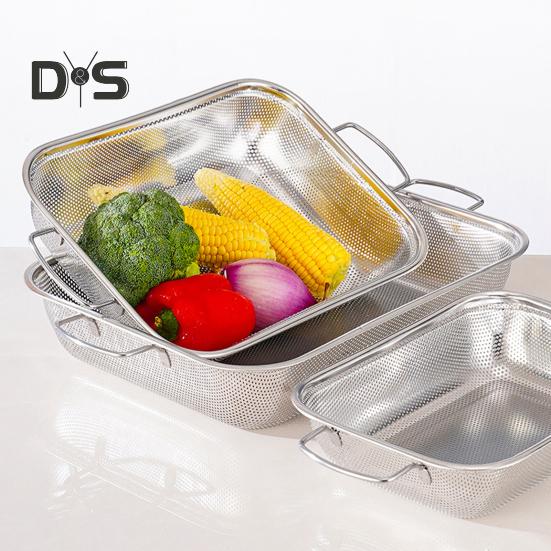 Drain Basket Pasta Strainer with Handle Large Capacity Rust-Resistant Dishwasher Safe Rice Noodle Filter Kitchen Colander