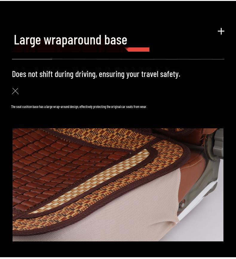 Large Bamboo Chip Truck Seat Cushion - Summer Mahjong Cool Mat, Universal Fit