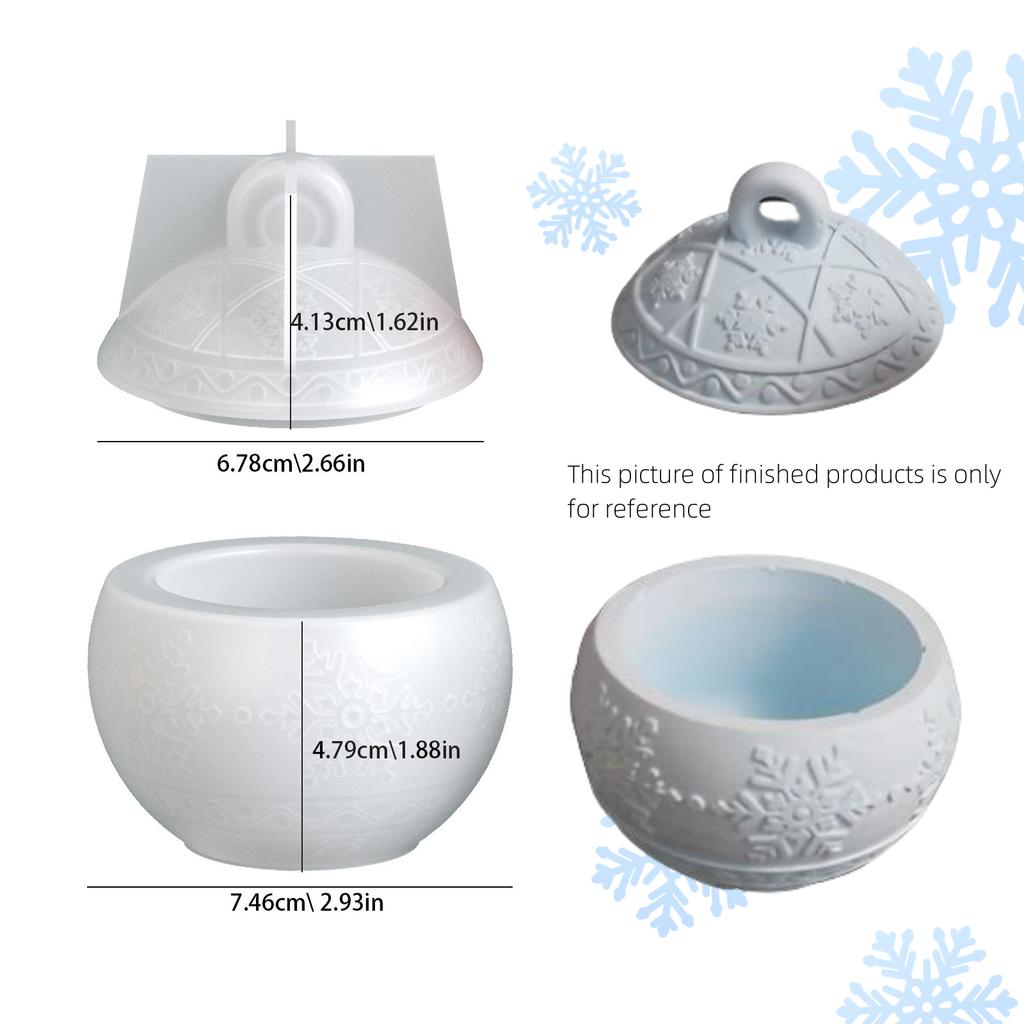 Snowflake Resin Jar Silicone Molds Berry Clay Mould for DIY Candle Cup Storage Box Christmas Decor Holiday Crafts Ornaments Mold